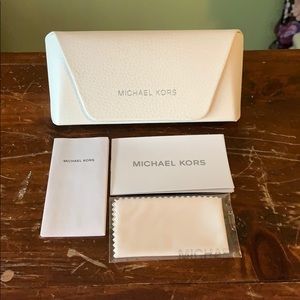 Michael Kors Glasses Case White